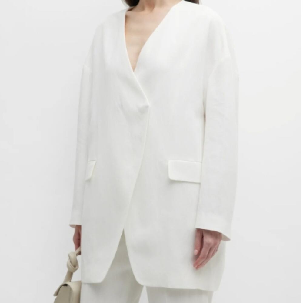 FABIANA FILIPPI Oversized Drop-shoulder Blazer Designer Quiet Luxury Preppy 42/S